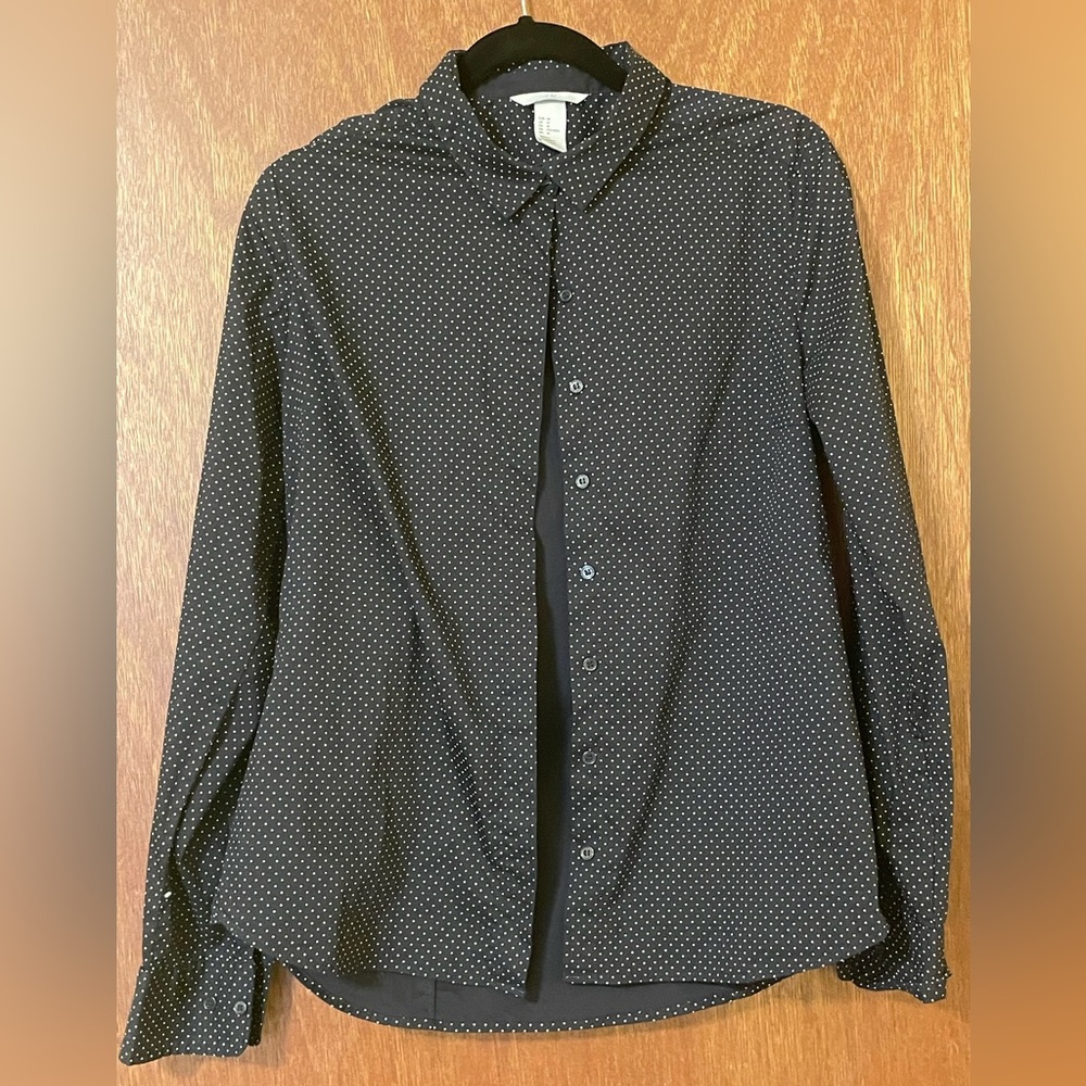 H&M Button Down Polka Dot Long Sleeve Shirt